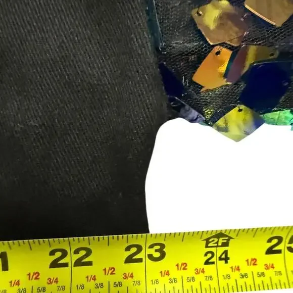 CHICME Black Button-Up Sequin Statement Shirt – Size 23” x 30” - Picture 3 of 4